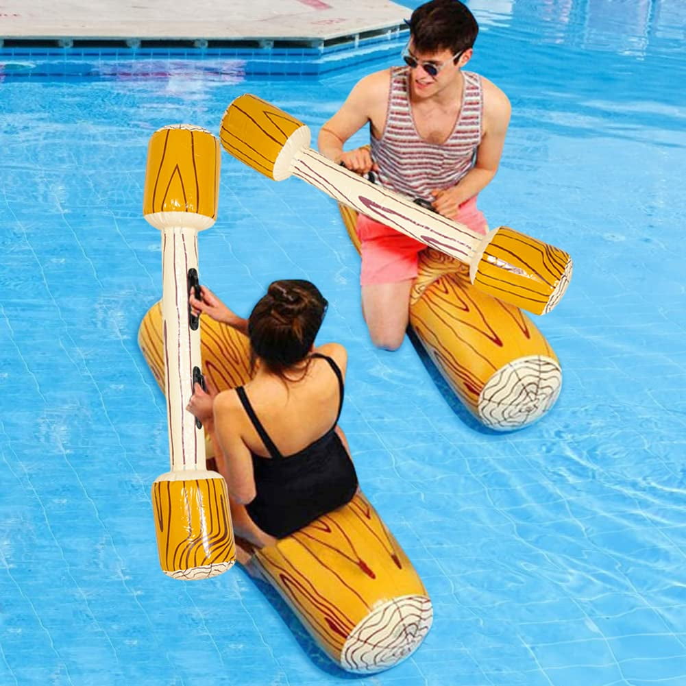 9PCS Inflatable Pool Fighting Float Row Toys,Inflatable PoolToss，Battle