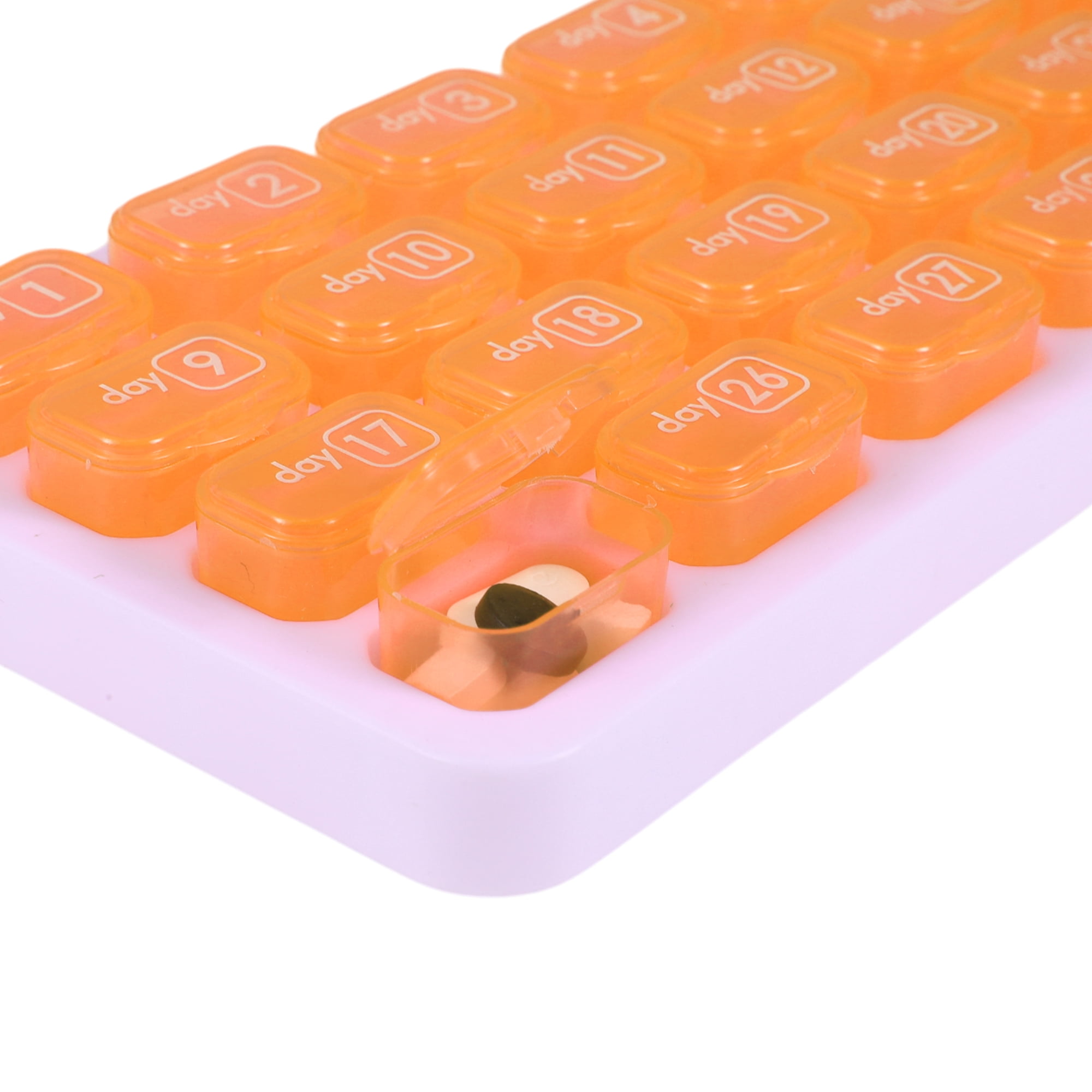Unique Bargains Lightweight 31 Grids Keyboard Style Pill Dispenser Orange