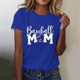 thumbnail image 1 of Meichang T-Shirts Baseball Mom pour Femmes, T-Shirts Graphiques Amusants à Manches Courtes, Col Rond, Blouses Décontractées, Tops de Jour de Match Mother's Day, Bleu S, 1 of 4