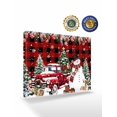 thumbnail image 2 of Christmas Truck Snowman Canvas Print Wall Art Xmas Ball Snowflakes Red Plaid Pictures Painting Morden Artwork for Living Room Bedroom, Ready to Hang - 12"x16", 2 of 6