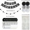 thumbnail image 2 of Birthday Party Decorations Balloons Banners Happy Birthday Kit Reusable PomPoms Confetti Ribbons Foil Fringe Fringe Curtain Tissue Boys Girls Partie Décor Supplies - Black and Silver, 2 of 6