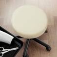 thumbnail image 6 of Saloniture 2-Pack Round Stool Seat Cover, 15-1/2 Inch Waterproof Slipcover for Swivel Chair or Barstool - Cream, 6 of 7