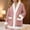 Pink, variant on Women's Fleece Bed Jacket Button Front Long Sleeve Soft Fuzzy Jacket Pajama Tops Plush Sleepwear Coat Winter Loungewear with Pockets