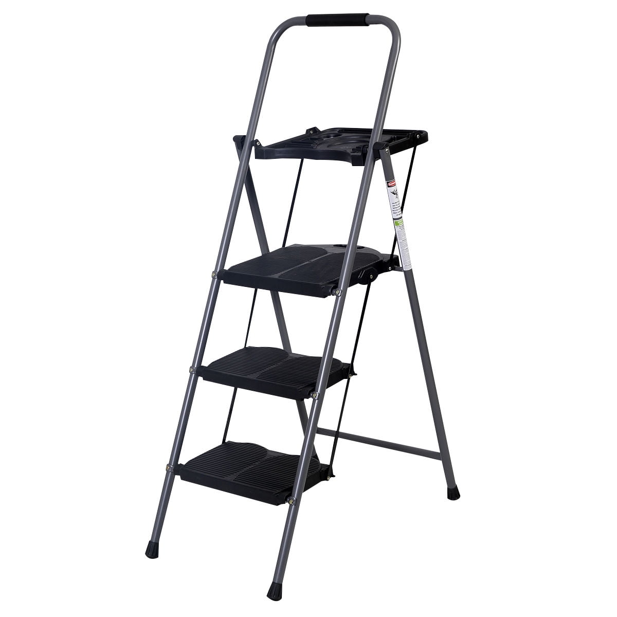 Goplus 30 LBS Capacity Folding HD 3 Step Ladder w/Tray - Walmart.com ...