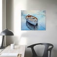 thumbnail image 4 of COMIO  Coastal Canvas Wall Decor Light Blue Sailing Boat Painting Square Pictures Modern Abstract Nautical Artwork for Living Room Bedroom Bathroom Decoration, 4 of 5