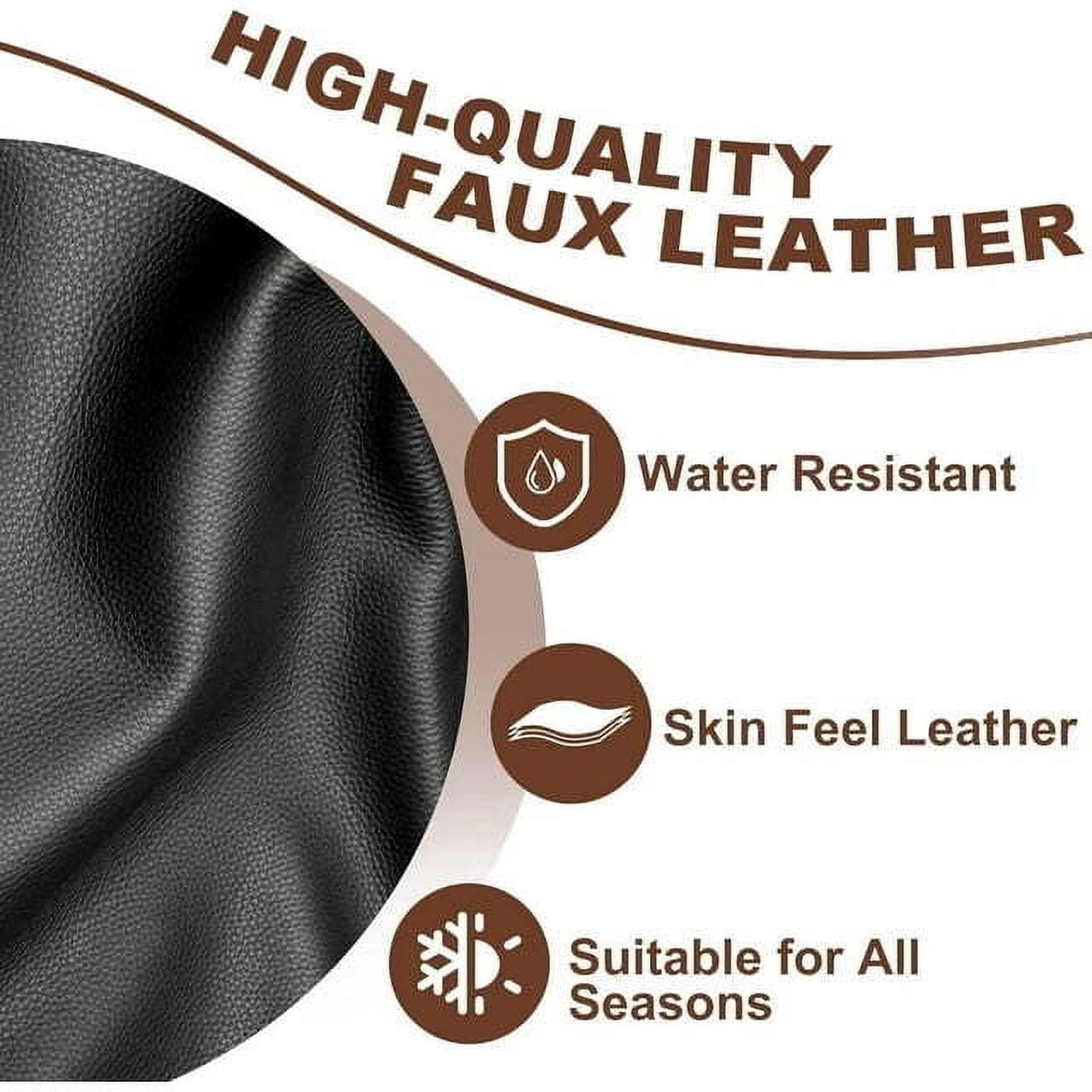 LAONNVIR Front Car Seat Covers,Premium Leather Car Seat Protectors,Automotive Interior Cushions Universal Fit Most Cars(Black,Front Pair)