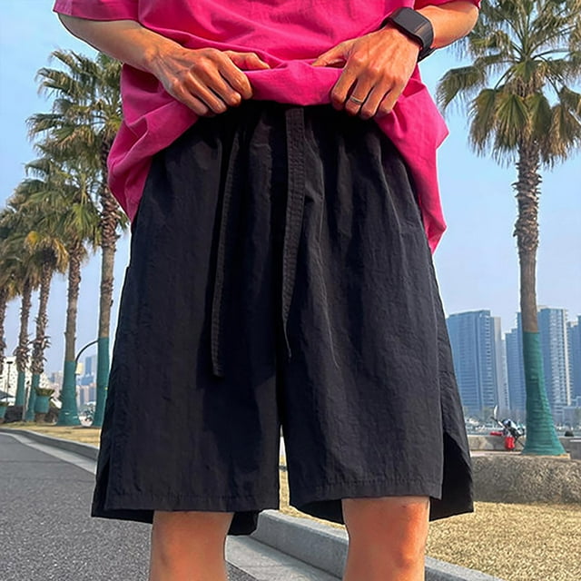 asjyhkr Oversized Mens Breathable Shorts Loose Quick Drying Drawstring Summer Beach Athletic Shorts(S-5XL)
