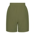 thumbnail image 5 of BSDJILFG Linen Shorts Women Plus Size Summer Cotton Shorts Elastic Waist Drawstring Athletic Solid Color Wide Leg Cargo Shorts with Pockets ,3XL-5XL, 5 of 6