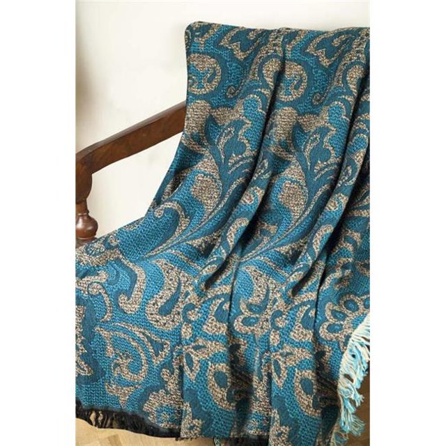 Manual Woodworkers & Weavers ATVSTE 50 x 60 in. Versailles Couverture de Jet de Tapisserie - Sarcelle