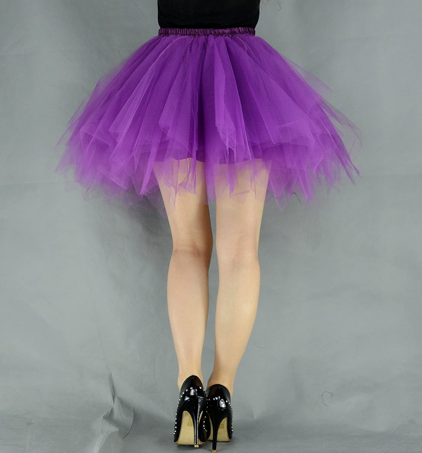 YSJERA Women's Adult Tutu Tulle Mini A-Line Petticoat Prom Party Skirt Cosplay Casual Fun Skirts 