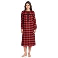 thumbnail image 1 of Ashford & Brooks Chemise de Nuit à Carreaux en Flanelle à Manches Longues pour Femme, Carreaux Buffalo Rouges, 3TG, 1 of 4