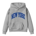 thumbnail image 4 of LUOGENLI Girls Sweatshirts Size 14-16 Black Kids Hoodies and Sweatshirts for Girls Comfortable Casual Long Sleeve Hooded Pullover with Letter Prints for Daily Wear Grey Size 8-10 Years, 4 of 4
