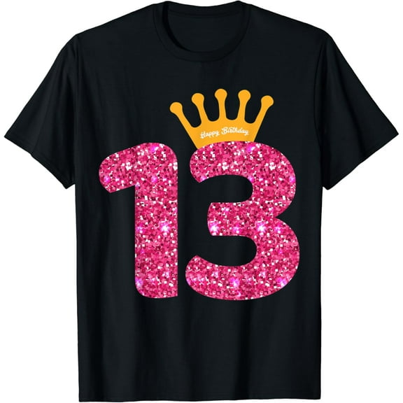 Happy Birthday Shirt, Girls 13th Party 13 Years Old Bday mens t shirt,black,women,funny,misfits,men,journey