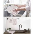 thumbnail image 5 of Pink Ribbon Kitchen Dish Towels for Drying Dishes Set of 2, Modern Abstract String Geometric Bows Beige Waffle Weave Microfiber Hand Tea Bathroom Towels Quick Dry & Absorbent Towel 12x12, 5 of 7