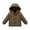 Khaki, variant on YHAJDS Kids Winter Coat Fleece Lined Thickened Solid Color Coat with Pockets Zip Hooded Warm for Boys and Girls Winter Outerwear