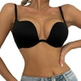 thumbnail image 2 of Women Casual Low Back Vest Bra Seamless Wireless Triangle Strappy Open Cut Comfort Fit, 75B, Black, 2 of 8