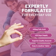 Folic Acid+ 400 mcg - Vegan Tablets with Vitamin B12 & Iodine | Vitamin B9 Tablets | Pregnancy Care Supplement - Supports Immune System & Maternal Tissue Growth | Made in UK by Prowise