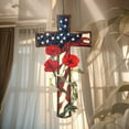 thumbnail image 3 of Patriotic American Flag Cross Suncatcher Acrylic Window Hanging Memorial Day Christian Decor Freedom Gift for Veterans and Families, 3 of 4