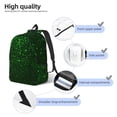 thumbnail image 3 of Honeii Green Sparkling Print Canvas Backpack for School & Outdoor,Laptop Excursion Backpack,Notebook School Bookbag For Men Women,for Work, Travel, and Everyday Use-Small, 3 of 5