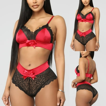 

Ladies Temptation Lingerie Lace Bra Lace Sling Two-Piece Underwear Note Please Buy One Size Larger