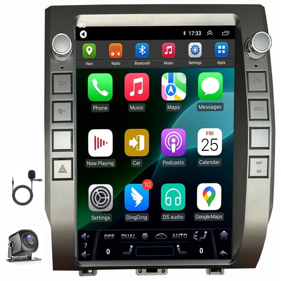 For Toyota Tundra 2014-2020 Car Radio Stereo Radio Wireless CarPlay Android Auto 12.1 Inch Tesla Style with DSP 8 Core Android Factory Camera