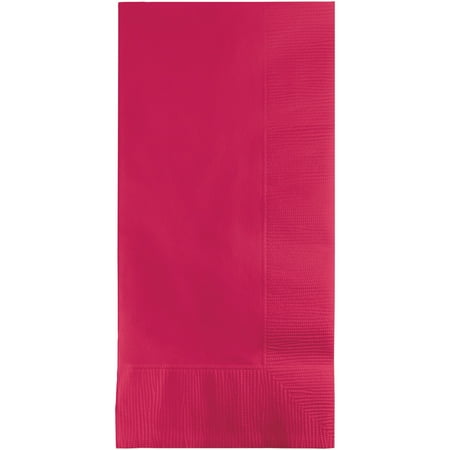 Party Central Club Pack of 600 Hot Magenta Pink Premium 2-Ply Disposable Dinner Napkins 8"