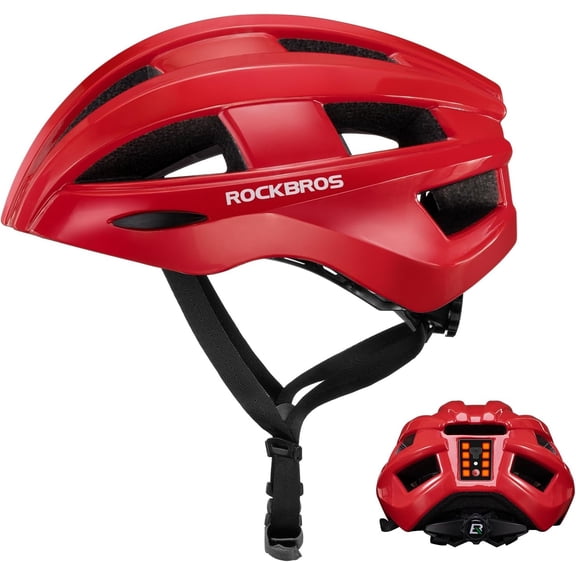 ROCKBROS Cycling Helmet Bike Helmet With Taillight( 57-62cm Universial adjustment, 24 Vents, USB, Waterproof)