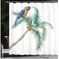 thumbnail image 4 of Ambesonne Exotic Shower Curtain, Parrot Coconut Palms, 69"Wx70"L, White Brown Green, 4 of 5