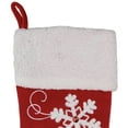 thumbnail image 4 of Northlight 20.5-Inch Red and White Velvet With White Snowflake Christmas Stocking, 4 of 6