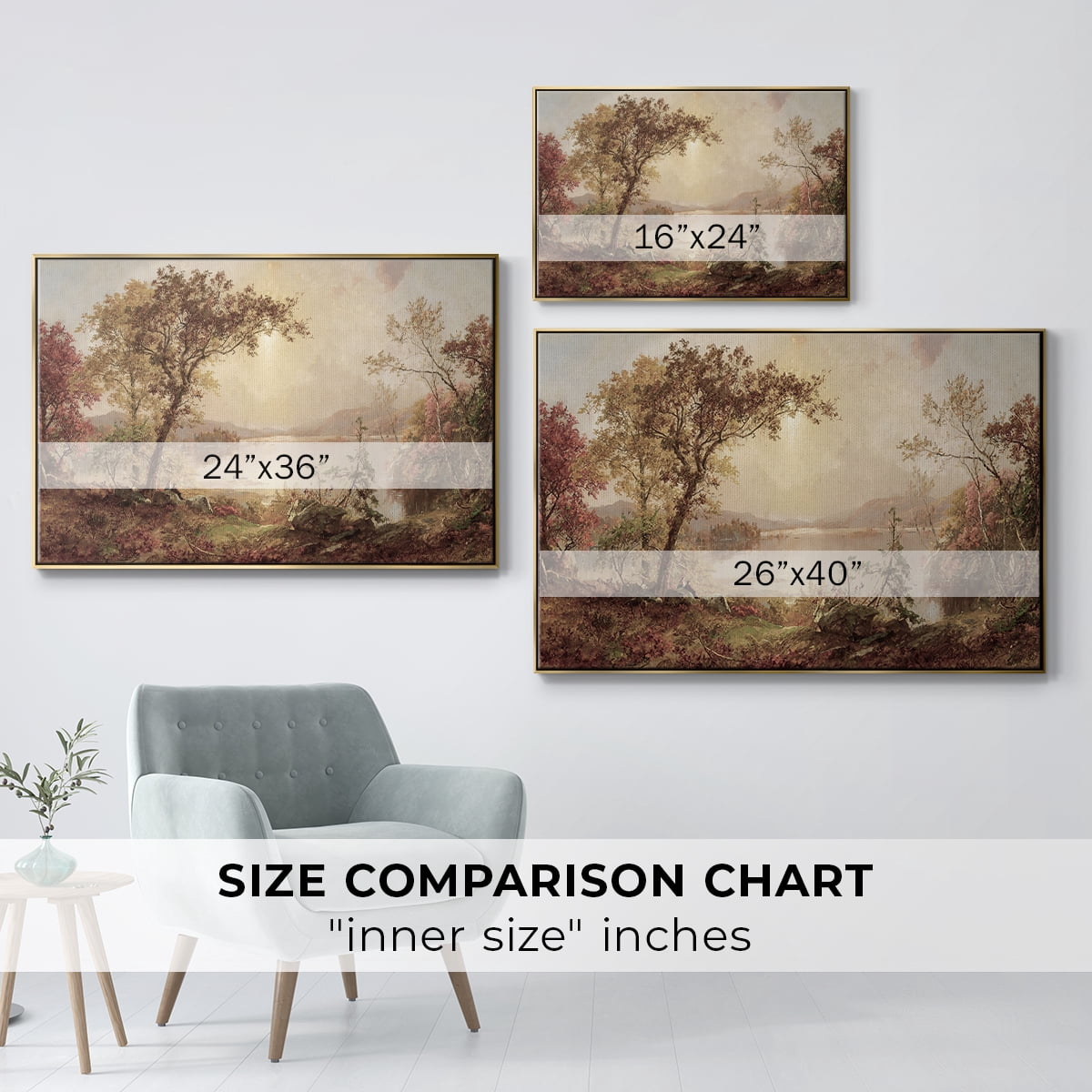 Vintage Landscape-CCCXXIX By Wexford Home Framed in Gold Wood Gallery Wrapped Canvas 17 in. x 25 in.