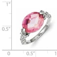 thumbnail image 5 of 925 Sterling Silver Solid Pink and Clear CZ Cubic Zirconia Simulated Diamond Ring Size 6 -  Jewelry Gift for Mom, 5 of 7