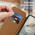 thumbnail image 3 of Allytechgroup Google Pixel 9 Wallet Case Compatible with MagSafe, PU Leather Folio Card Holder RFID Blocking Shockproof Flip Cover Hidden Closure Phone Case for Google Pixel 9, Brown, 3 of 8