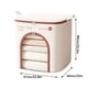 thumbnail image 2 of Bolsa de almacenamiento de gran capacidad con cierre de cremallera, asas de lino de algodón, organizador plegable para edredones, ropa, ropa de cama, mudanza, dormitorio - tela no tejida, doble, 2 of 3