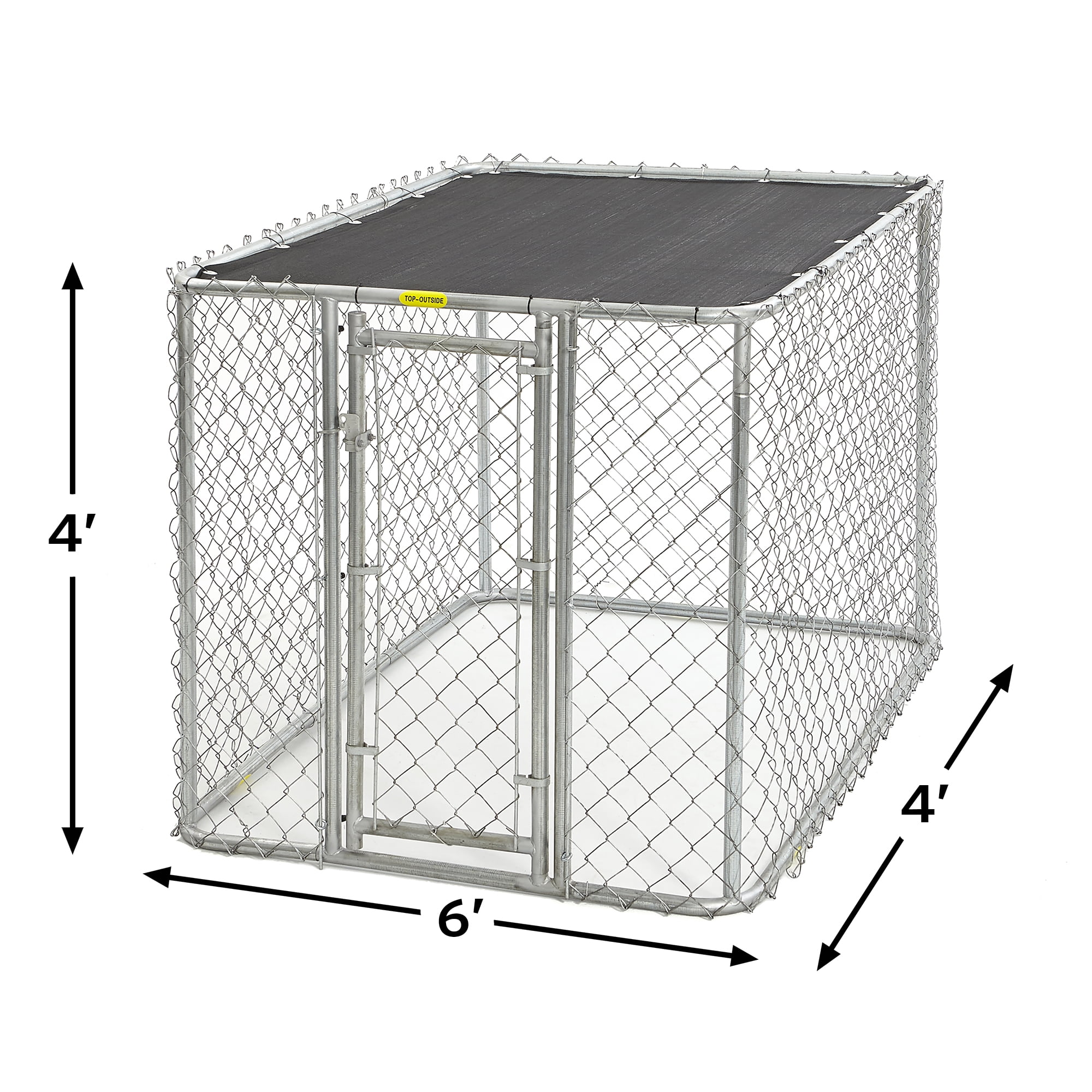 MidWest Homes For Pets K9 Steel Chain Link Portable Yard Kennel, 6ft x 4ft  x4ft