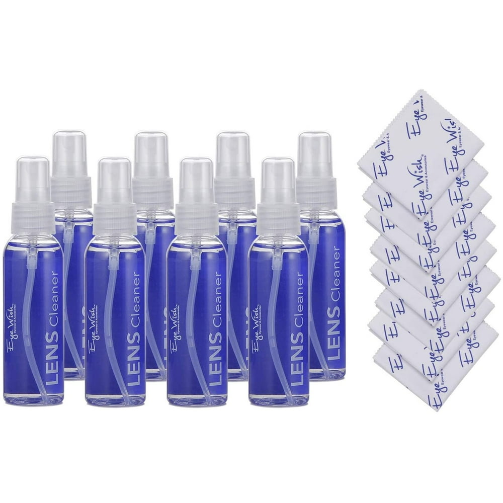 Eyeglass Lens Cleaner Spray 8 Pack of 2oz Glasses Cleaning Spray & 8 Microfiber Cleaning Cloth