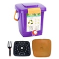 thumbnail image 3 of Almencla Kitchen Compost Bucket Composting Recycle Bucket Tight Buckle Stronger Load Bearing Garbage Can Waste Bin for Home Countertop With Fork, 3 of 8