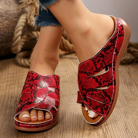 

AXXD Wedge Sandals for Women 6.5 Summer Heel Color Serpentine Casual Comfortable Sandals