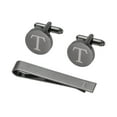 thumbnail image 1 of Uxcell Gemelos, Clip de Corbata Inicial y Juego de Gemelos para Hombres Clásico de Cobre, Letra T (Negro), 1 of 6