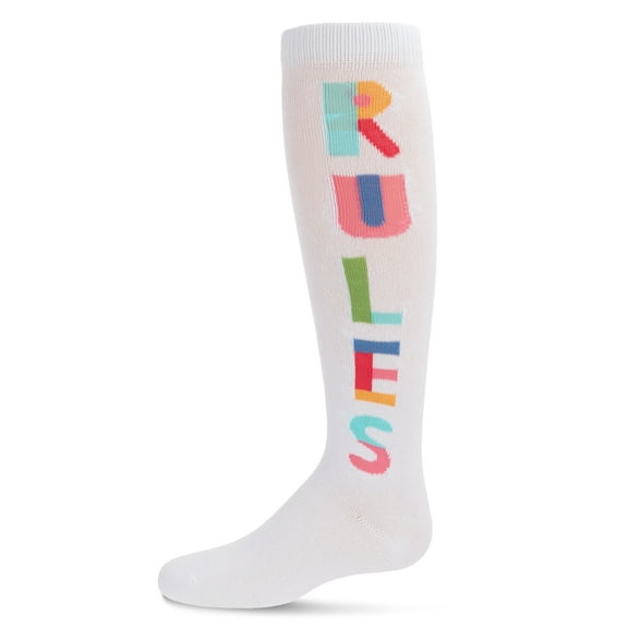 MeMoi Camp Rules Knee High Sock - Girls - Female, 6, White