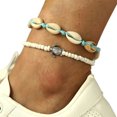 thumbnail image 2 of Koszal 2Pcs/3Pcs Starfish Multilayer Women Anklets Retro Beads Shell Sea Turtle Anklets Foot Jewelry, 2 of 7