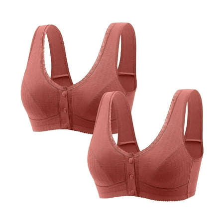 Weikingp Bras for Women  Womens Bra Sports Bras Front Snaps Seniors Wireless Beauty Back Full Coverage Comfor Easy Close Bras Bralettes for Women Plus Size Lingerie Clearance Hot Pink 2Xl