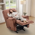 thumbnail image 2 of Bonzy Home Rocker Recliner Chair for Adults – Manual Reclining & 30° Rocking, Overstuffed Backrest & Armrests, Soft Fabric Seat for Living Room & Bedroom, 2 of 7