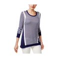 thumbnail image 1 of GH Bass & Co. Suéter de rayas con bloques de color para mujer, azul, extragrande, 1 of 1