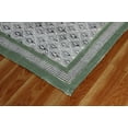 thumbnail image 6 of Casavani Hand Block Printed Cotton Dhurrie Green Bedroom Living Room Carpets Outdoor Patio Rug 10x14 feet, 6 of 6