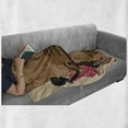 thumbnail image 6 of Vintage Woman Soft Flannel Fleece Throw Blanket, Graphic Image 2 Women Sitting at a Cafe Drinking Tea and Eating Cake Theme, Cozy Plush for Indoor and Outdoor Use, 70" x 90", Multicolor, by Ambesonne, 6 of 6