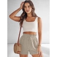 thumbnail image 6 of Women Summer Casual Wide Leg Loose High Waist Drawstring Dressy Shorts 2026 Beach Vacation Clothes Khaki M, 6 of 7