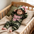 thumbnail image 3 of Mnyotv Daddy's Baby Girls Embroidered Romper Long Sleeve Jumpsuits with Bow Infants Hats Newborn Clothes Size 18M, 3 of 7