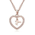 thumbnail image 4 of fastboy 26 Letters Y Heart Shape Pendant Necklace Rhinestone Rose Golden Clavicular Chain Jewelry Couple Gift, 4 of 6