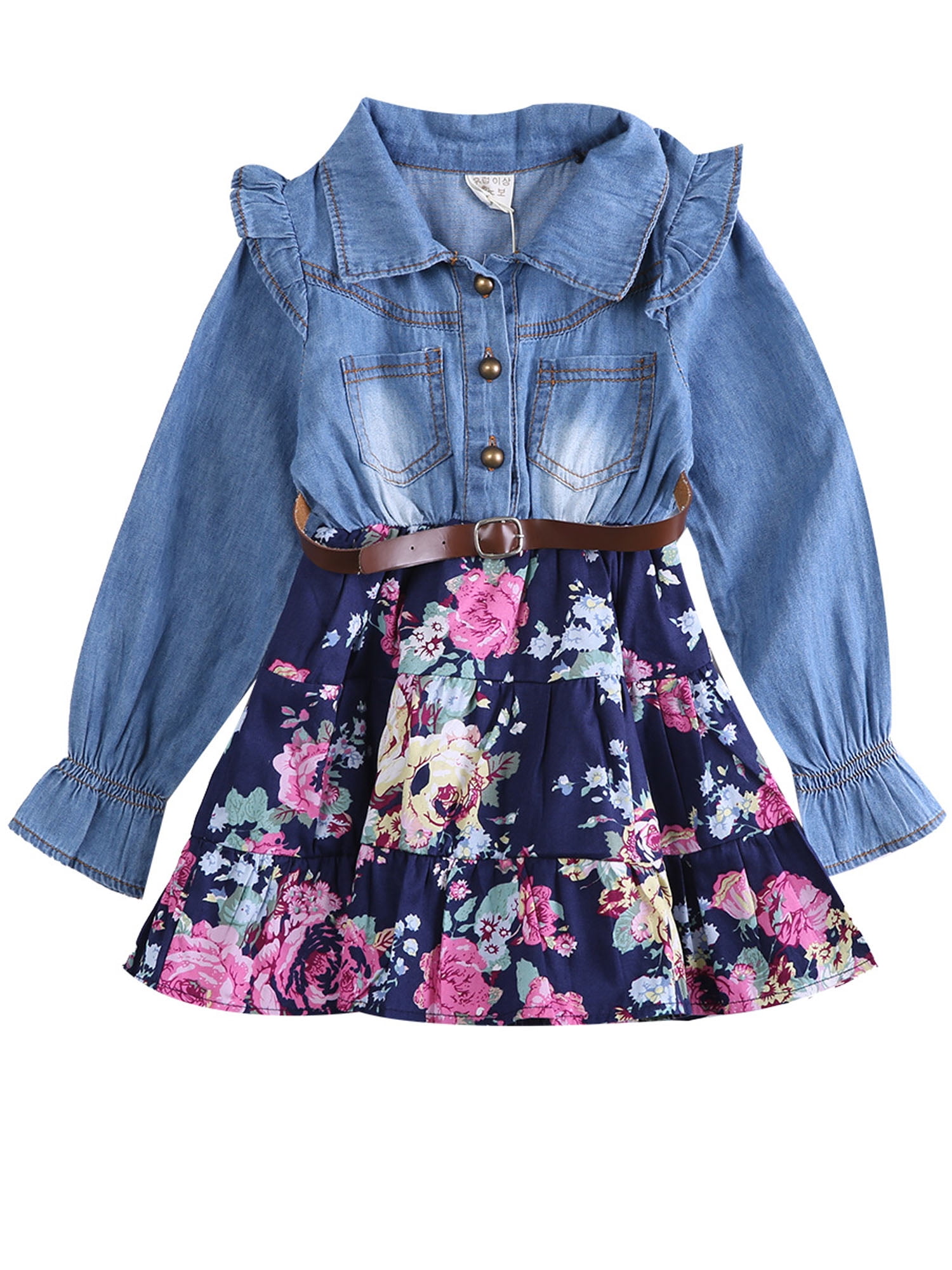 baby girl long sleeve denim dress