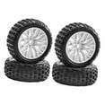 thumbnail image 5 of guohui 4 Pieces 1:18 RC Wheels and Tires, Rubber Tires Set, DIY Assembly Wear Resistant Upgrade Parts, Replace for Typhon Truck White, 5 of 9
